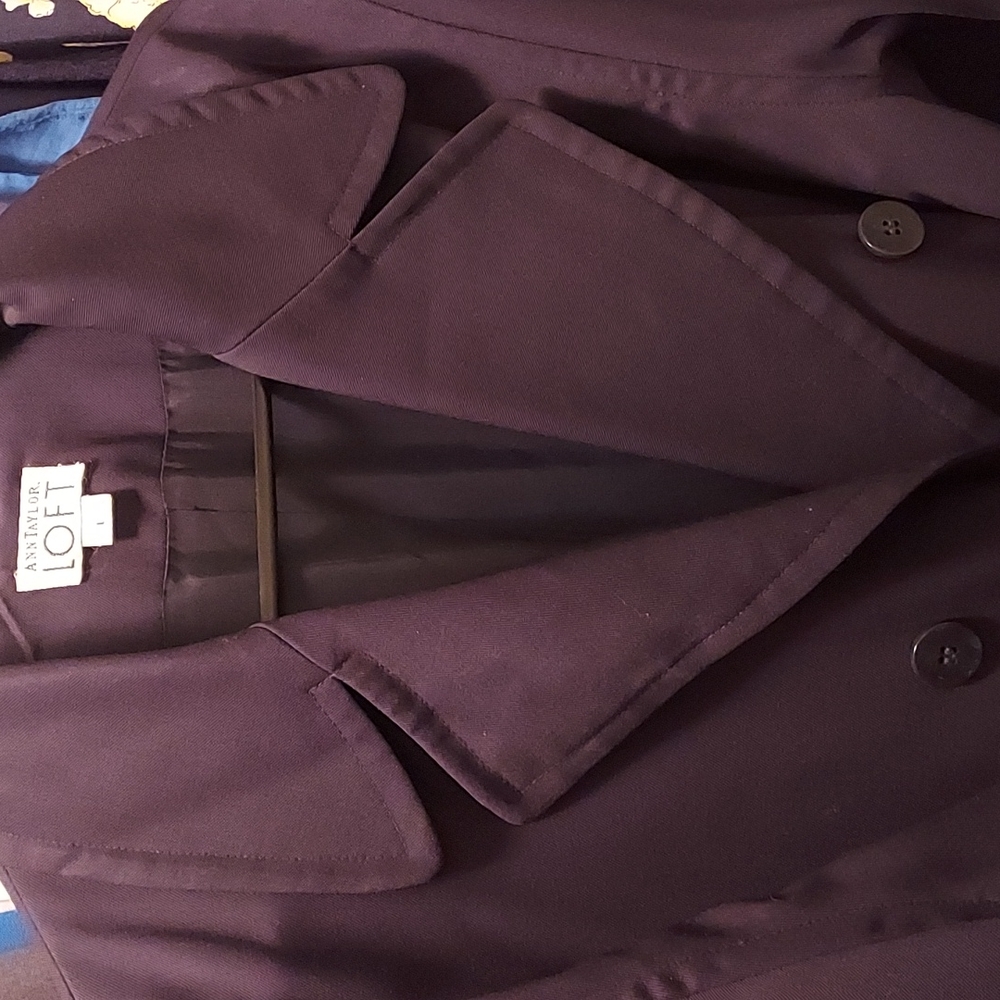 Ann Taylor Loft classic navy rain trench lined